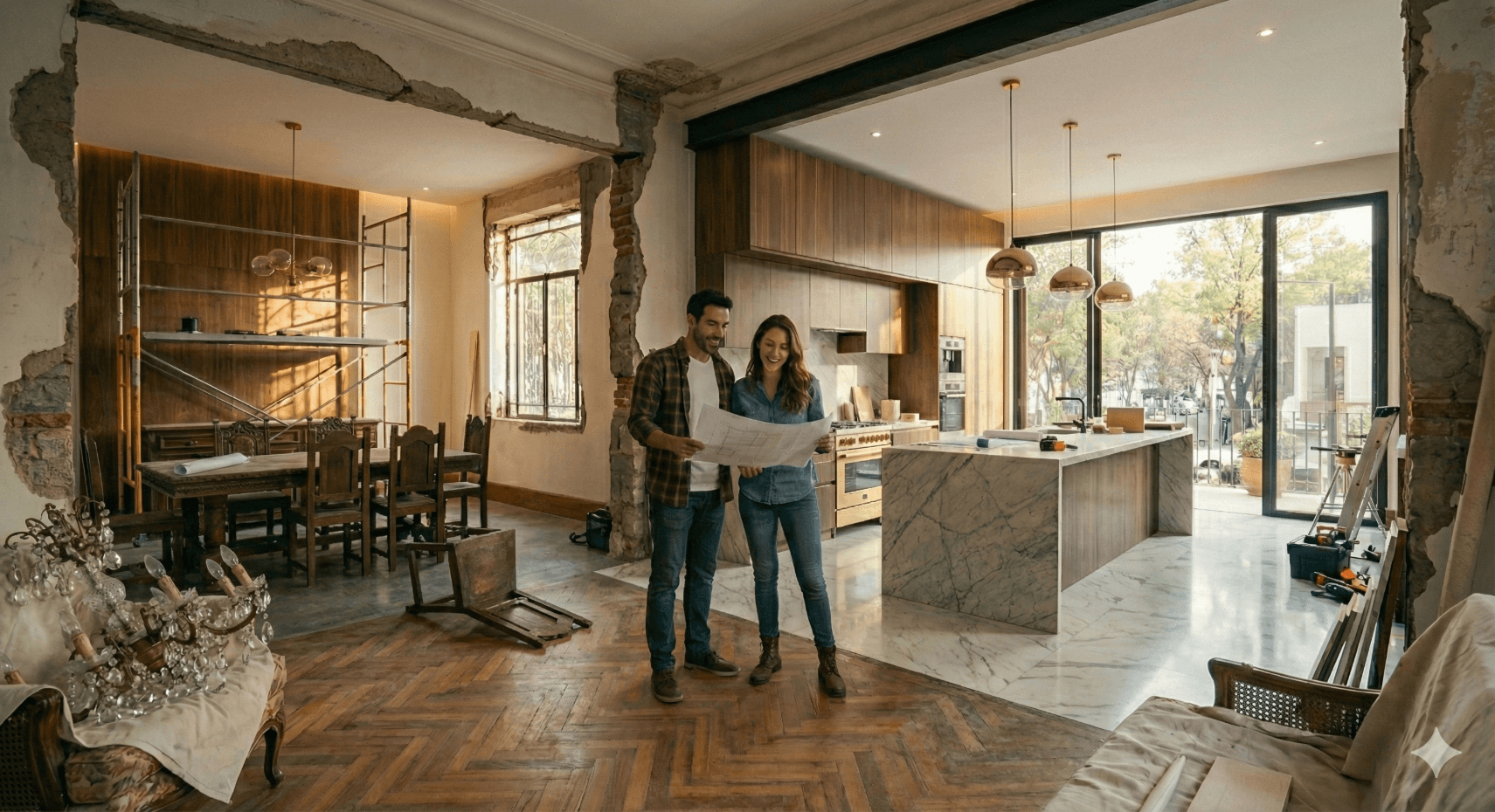 Familia feliz en su hogar